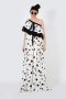 เดรสระบายแม็กซี่ ลายพิมพ์ Polka Dot ขาวดำ  