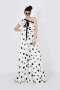 เดรสระบายแม็กซี่ ลายพิมพ์ Polka Dot ขาวดำ  
