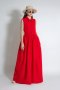 เดรสแม็กซี่ คอปกเชิ๊ต Maxi Shirt Dress ( Red Linen & Pink Stripes)