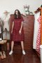 สตรีทแฟชั่น  Super Oversized Red & Black Plaid Dress Shirt