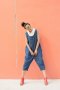 สตรีทแฟชั่น Super Oversized Denim and Shirt Jumpsuit by WLS