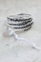 เครื่องประดับ สร้อยข้อมือเชือกถักสีขาว ประดับหิน Hematite และลูกปัดสีเงิน