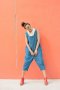 สตรีทแฟชั่น Super Oversized Denim and Shirt  Jumpsuit by WLS