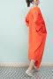สตรีทแฟชั่น Super Oversized Orange Linen Maxi Dress  by WLS
