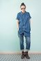 สตรีทแฟชั่น Basic Denim Dress Shirt  by WLS