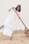 สตรีทแฟชั่น Basic White Pocket Maxi Dress by WLS