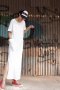 สตรีทแฟชั่น Basic White Pocket Maxi Dress by WLS