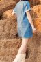 สตรีทแฟชั่น  Blue Cotton Denim Playsuit by WLS