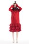 สตรีทแฟชั่น Oversized Red  Ruffle Dress by WLS