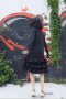 สตรีทแฟชั่น Oversized Black  Ruffle Dress by WLS