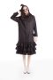 สตรีทแฟชั่น Oversized Black Striped Ruffle Dress by WLS