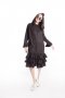 สตรีทแฟชั่น Oversized Black Striped Ruffle Dress by WLS