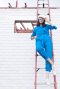 สตรีทแฟชั่น  Fresh Blue Oversized Jumpsuit by WLS