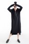 สตรีทแฟชั่น  Basic Black Hoodie Maxi Dress by WLS