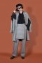 สตรีทแฟชั่น Atsu Haori Coat Set (Gray Striped) Set  LIMITED EDITION by WLS