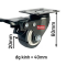 Bánh xe đẩy PVC 40mm màu đen càng xoay có khóa - PAREO