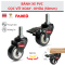 Bánh xe PVC 50mm cọc vít xoay, xoay khóa màu đen - Hãng Pareo