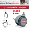 Bánh xe đôi cho đồ nội thất, đường kính 38 và 50mm, bánh xe cho ghế văn phòng có vít xoay, nắp bánh xe không thể tháo rời, thương hiệu PAREO