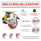 Bánh xe lò xo giảm xóc PU đỏ, bánh xe giảm chấn lò xo, bánh xe đẩy chống xóc, bánh xe giảm rung lò xo 125mm, 150mm, 200mm - Pareo