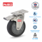 Bánh xe đẩy cao su xám, Bánh xe inox, bánh xe càng xoay có khóa thép không gỉ 304, 75mm, 100mm, 125mm - Pareo