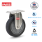 Bánh xe đẩy cao su xám, Bánh xe inox, bánh xe càng cố định thép không gỉ 304, 75mm, 100mm, 125mm - Pareo