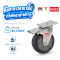 Bánh xe đẩy cao su xám, Bánh xe inox, bánh xe càng xoay có khóa thép không gỉ 304, 75mm, 100mm, 125mm - Pareo