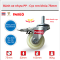 Bánh xe nylon cọc vít, bánh xe đẩy hàng nhựa PP trắng cọc vít M12, kích thước 75mm, 100mm- Pareo