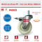 Bánh xe nylon cọc vít, bánh xe đẩy hàng nhựa PP trắng cọc vít M12, kích thước 75mm, 100mm- Pareo