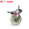 Bánh xe nylon cọc vít, bánh xe đẩy hàng nhựa PP trắng cọc vít M12, kích thước 75mm, 100mm- Pareo