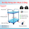 Xe đẩy hàng sàn nhựa 2 tầng 150kg,300kg, xe đẩy 2 tầng, xe đẩy sàn nhựa - Happy Move