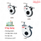Bánh xe y tế, bánh xe giường bệnh, bánh xe TPR cọc vít xoay 75mm, 100mm, 125mm - Pareo