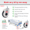 Bánh xe y tế, bánh xe giường bệnh, bánh xe đẩy TPR cọc vít xoay 75mm, 100mm, 125mm - Pareo