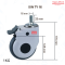 Bánh xe y tế, bánh xe giường bệnh, bánh xe TPR cọc vít xoay 75mm, 100mm, 125mm - Pareo