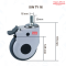 Bánh xe y tế, bánh xe giường bệnh, bánh xe TPR cọc vít xoay 75mm, 100mm, 125mm - Pareo