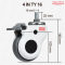 Bánh xe y tế, bánh xe giường bệnh, bánh xe TPR cọc vít xoay 75mm, 100mm, 125mm - Pareo