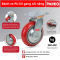 Bánh xe xoay polyurethane lõi gang càng thép mặt cong 2 inch, tải trọng 280-450 kg | Bánh xe công nghiệp hạng nặng, PAREO