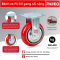 Bánh xe cố định polyurethane lõi gang càng thép mặt cong 2 inch, tải trọng 280-450 kg | Bánh xe công nghiệp hạng nặng, PAREO