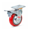 Bánh xe đẩy xoay khóa PU lõi gang càng thép mặt cong 2 inch, tải trọng 280-450 kg | Bánh xe công nghiệp hạng nặng, PAREO