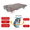 Xe đẩy không tay cầm, xe đẩy sàn nhựa với tải trọng từ 100-150 kg. Bánh xe cao su màu xám - Happy Move