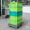 Xe đẩy không tay cầm, xe đẩy sàn nhựa với tải trọng từ 100-150 kg. Bánh xe cao su màu xám - Happy Move