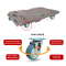 Xe đẩy không tay cầm, xe đẩy sàn nhựa với tải trọng từ 100-150 kg. Bánh xe cao su màu xám - Happy Move