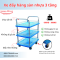 Xe đẩy hàng sàn nhựa 3 tầng 150-300kg - Happy Move
