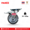 Bánh xe cao su màu xám, càng xoay có khóa, kích thước 75mm, 100mm, 125mm PAREO