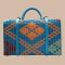 SiSi Recycled Plastic Vintage Luggage- Blue Modern Moroccan