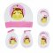 M.Ma.Me.Cap Mitten and Booties set (DHT) Printed with cute cartoon animals.