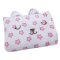 หมอนผ้าห่ม สีเทา ลายดาวชมพู น่ารัก หน้าปักกระต่ายหลับ พกพาง่าย ขนาด 35x55 นิ้ว/90x140 ซม. ห่มได้ ผ้านุ่ม (พร้อมส่ง)
