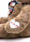 ตุ๊กตาหมีตัวใหญ่ ขนกุหลาบ ผูกผ้าพันคอ ที่แขนปัก Gift for you  ขนาด 1.3 เมตร