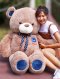 ตุ๊กตาหมีตัวใหญ่ ปัก LOVE ที่อก เท้าปักพื้นน้ำเงิน ขนาด 1.5 เมตร