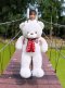 ตุ๊กตาหมีตัวใหญ่ ปัก LOVE ที่อก พร้อมผ้าพันคอไหมพรม ขนาด 1.5 เมตร