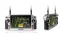 White and black handheld integrated ground station with map background screen with antenna